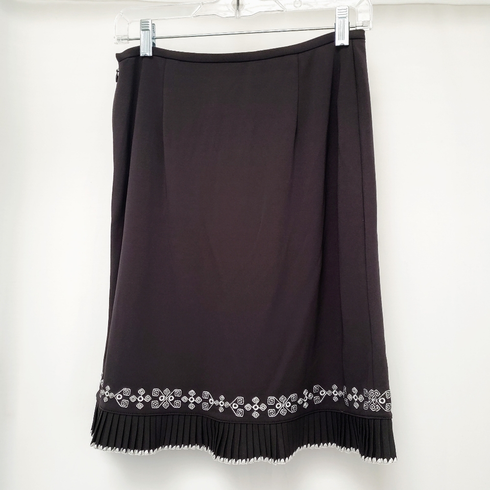 Black Ann Taylor Skirt with Pleated Hem